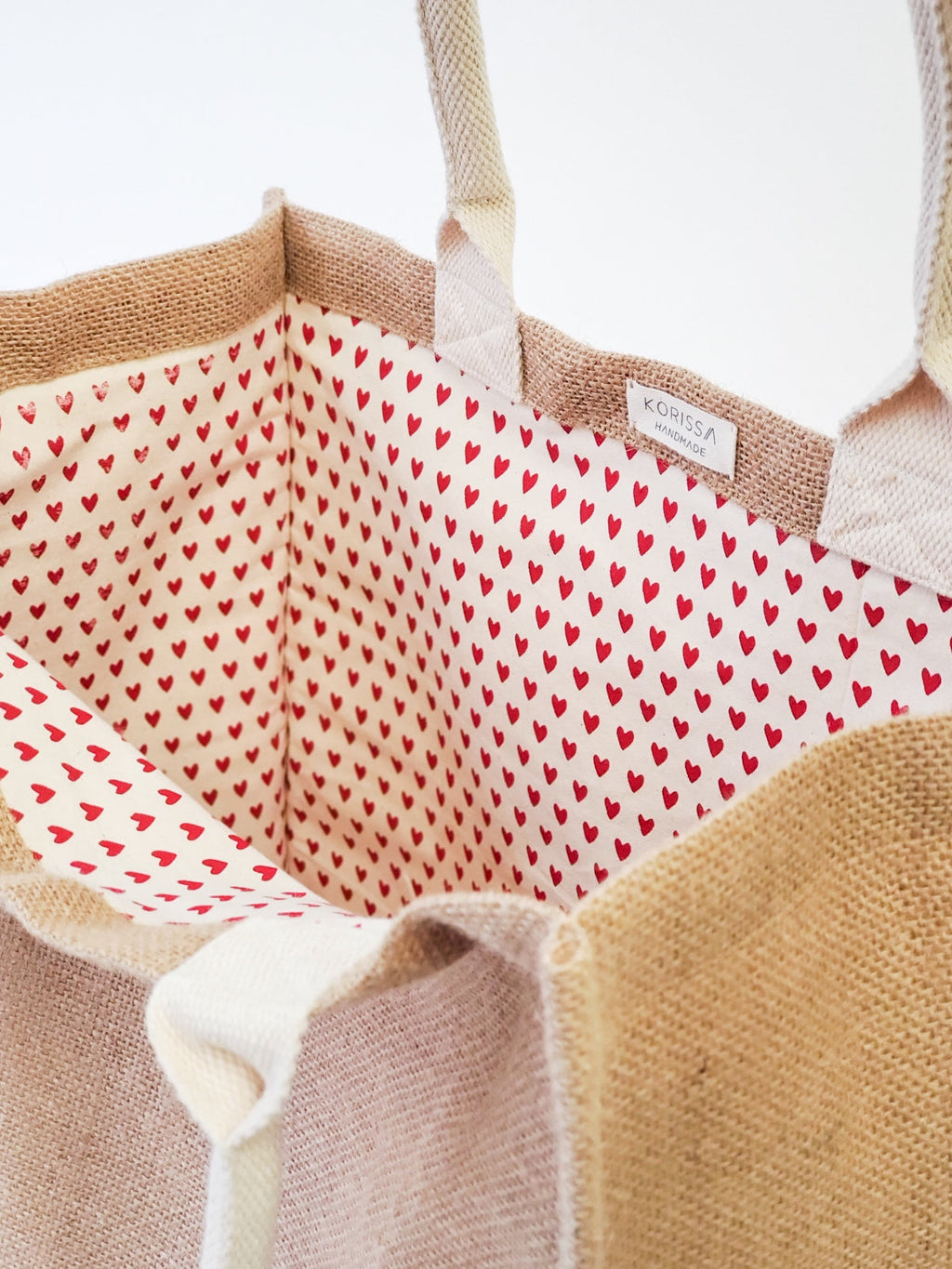 Jute Canvas Gift Bag With Pompom (L)