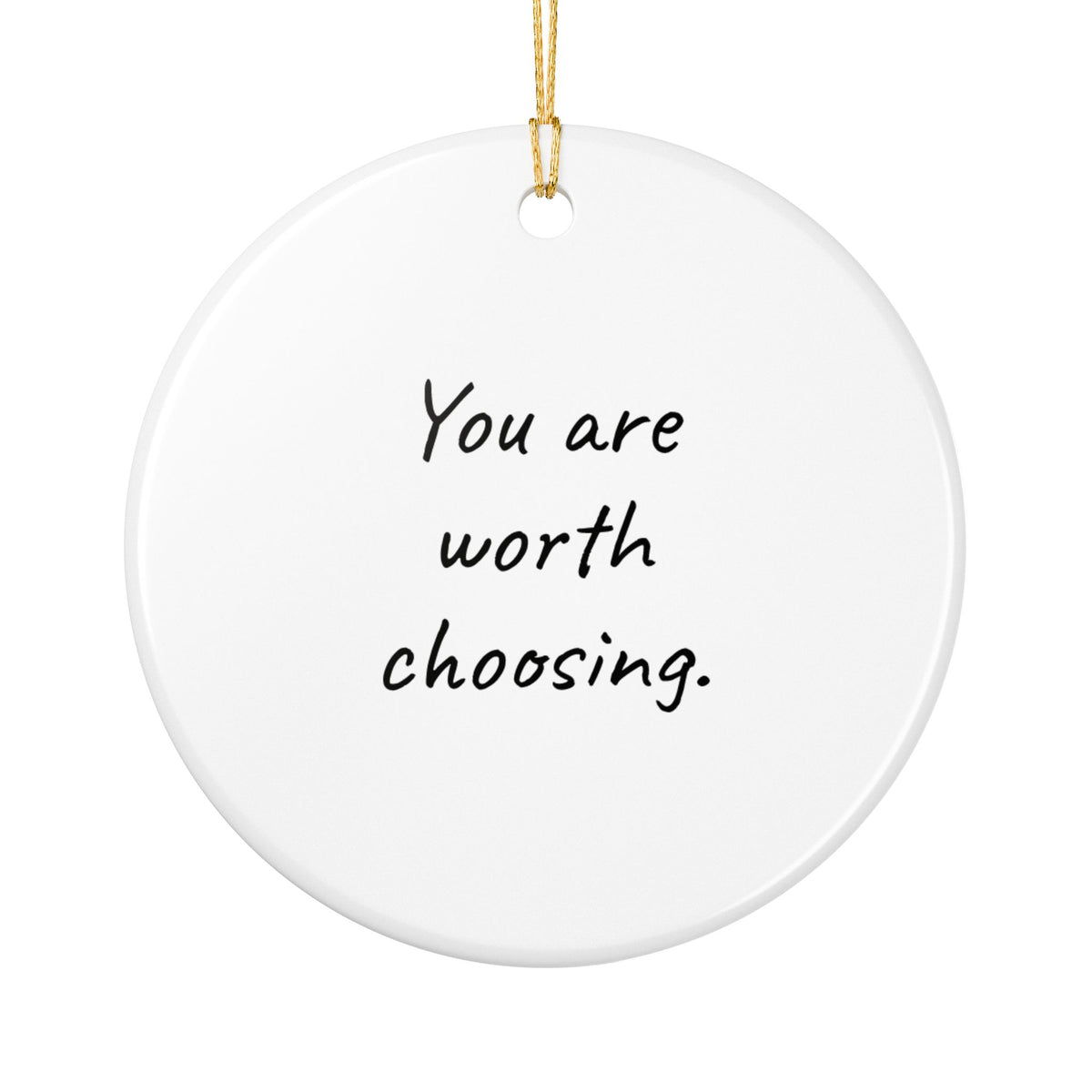 Choose You Floral Illustration Ornament | Ceramic Round Holiday Decoration