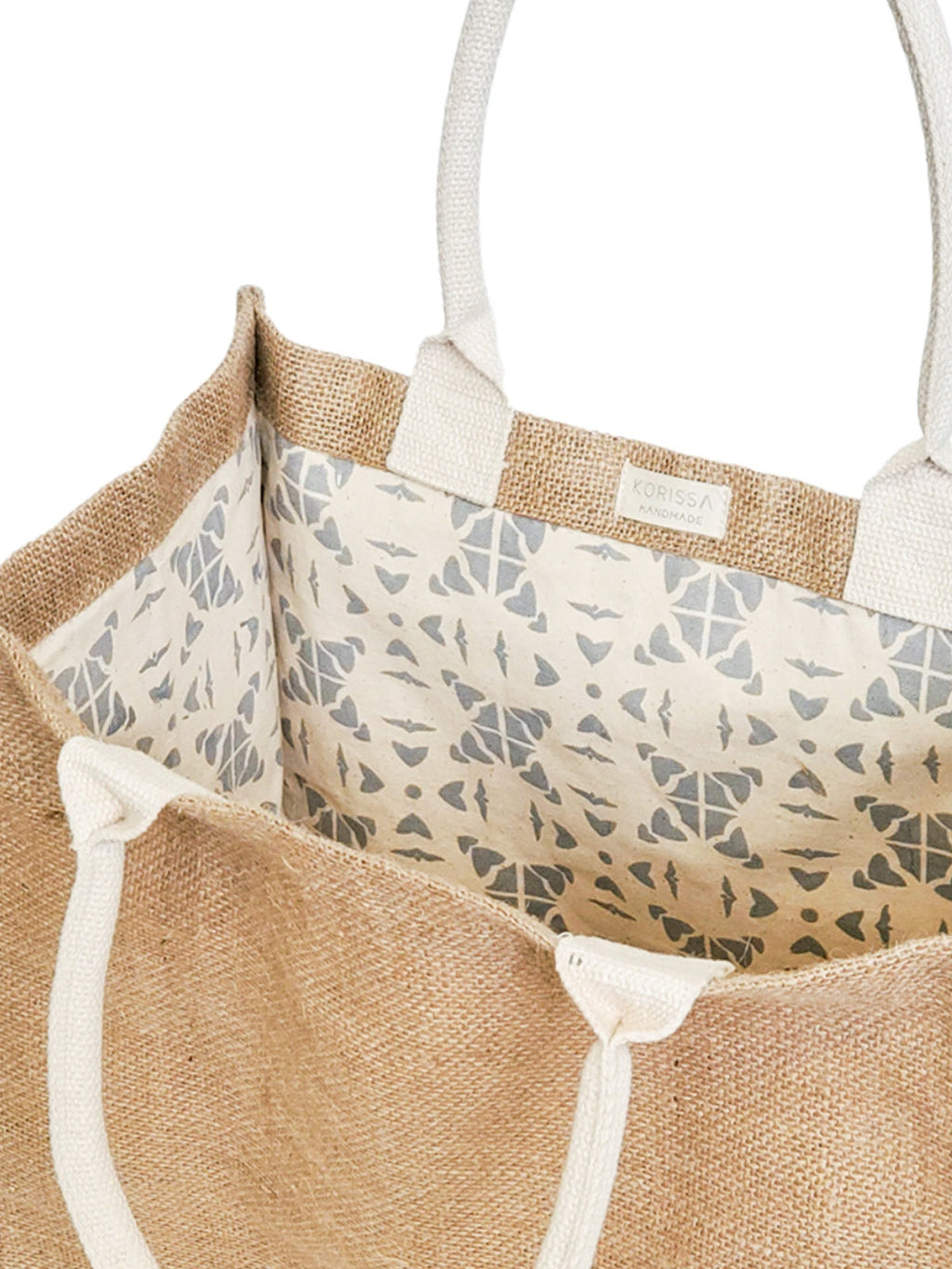 Jute Canvas Gift Bag With Pompom (L)